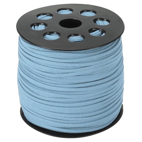 PATIKIL Wildleder-Lederband 2,5 mm 98 Yard, Kunst-Wildlederband Flaches Lederband auf Rolle für Halskette Armband Schmuckherstellung, Hellblau PATIKIL Wildleder-Lederband 2,5 mm 98 Yard, Kunst-Wildlederband Flaches Lederband auf Rolle für Halskette Armband Schmuckherstellung, Hellblau von PATIKIL
