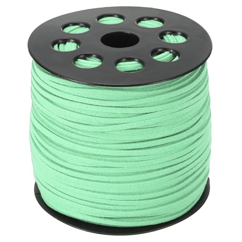 PATIKIL Wildleder-Lederband 2,5 mm 98 Yard, Kunst-Wildlederband Flaches Lederband auf Rolle für Halskette Armband Schmuckherstellung, Hellgrün PATIKIL Wildleder-Lederband 2,5 mm 98 Yard, Kunst-Wildlederband Flaches Lederband auf Rolle für Halskette Armband Schmuckherstellung, Hellgrün von PATIKIL