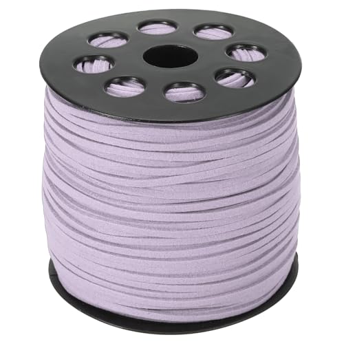 PATIKIL Wildleder-Lederband 2,5 mm 98 Yard, Kunst-Wildlederband Flaches Lederband auf Rolle für Halskette Armband Schmuckherstellung, Helllila PATIKIL Wildleder-Lederband 2,5 mm 98 Yard, Kunst-Wildlederband Flaches Lederband auf Rolle für Halskette Armband Schmuckherstellung, Helllila von PATIKIL