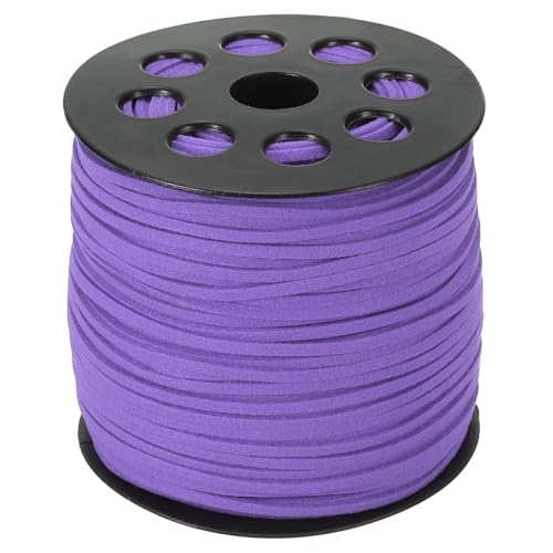 PATIKIL Wildleder-Lederband 2,5 mm 98 Yard, Kunst-Wildlederband Flaches Lederband auf Rolle für Halskette Armband Schmuckherstellung, Lila von PATIKIL