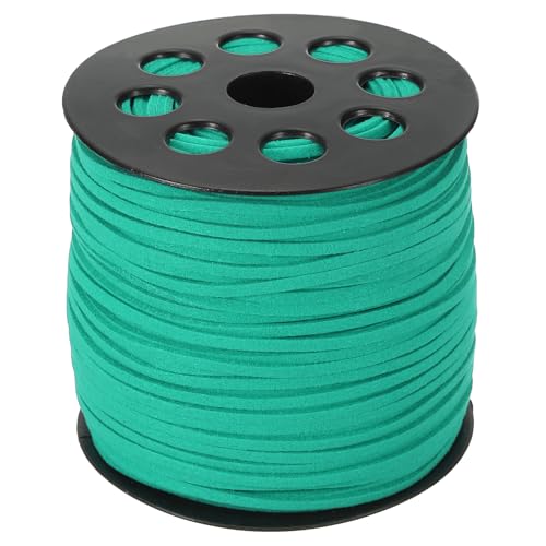 PATIKIL Wildleder-Lederband 2,5 mm 98 Yard, Kunst-Wildlederband Flaches Lederband auf Rolle für Halskette Armband Schmuckherstellung, Malachitgrün PATIKIL Wildleder-Lederband 2,5 mm 98 Yard, Kunst-Wildlederband Flaches Lederband auf Rolle für Halskette Armband Schmuckherstellung, Malachitgrün von PATIKIL