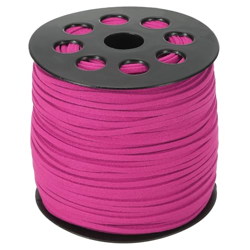 PATIKIL Wildleder-Lederband 2,5 mm 98 Yard, Kunst-Wildlederband Flaches Lederband auf Rolle für Halskette Armband Schmuckherstellung, Rose PATIKIL Wildleder-Lederband 2,5 mm 98 Yard, Kunst-Wildlederband Flaches Lederband auf Rolle für Halskette Armband Schmuckherstellung, Rose von PATIKIL