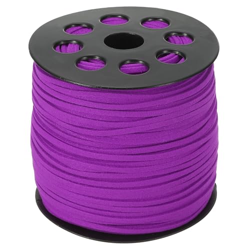 PATIKIL Wildleder-Lederband 2,5 mm 98 Yard, Kunst-Wildlederband Flaches Lederband auf Rolle für Halskette Armband Schmuckherstellung, Violett PATIKIL Wildleder-Lederband 2,5 mm 98 Yard, Kunst-Wildlederband Flaches Lederband auf Rolle für Halskette Armband Schmuckherstellung, Violett von PATIKIL