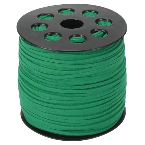 PATIKIL Wildleder Lederband 2,5 mm 98 Yard, Kunstlederband Flaches Lederband auf Rolle für Halskette Armband Schmuckherstellung, Grün PATIKIL Wildleder Lederband 2,5 mm 98 Yard, Kunstlederband Flaches Lederband auf Rolle für Halskette Armband Schmuckherstellung, Grün von PATIKIL