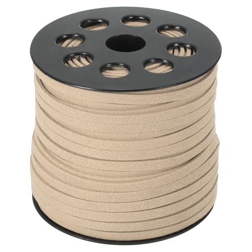 PATIKIL Wildleder-Lederband 5 mm 50 Yard, Kunst-Wildlederband Flaches Lederband auf Rolle für Halskette Armband Schmuckherstellung, Khaki von PATIKIL