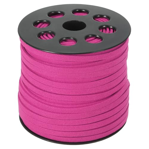 PATIKIL Wildleder-Lederband 5 mm 50 Yard, Kunst-Wildlederband Flaches Lederband auf Rolle für Halskette Armband Schmuckherstellung, Rose von PATIKIL