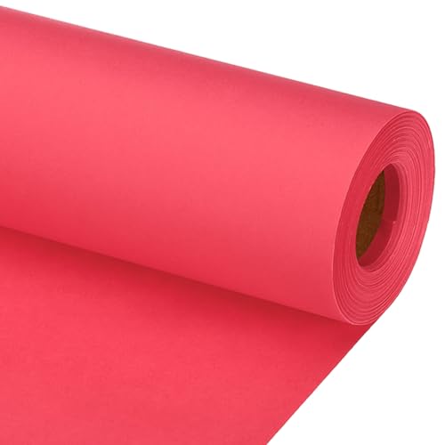 PATIKIL Zeichenpapierrolle 38cm x 20m Zeichenpapier 80 g/m² Papierrolle Kraftpapier Malpapier Skizzenpapier Bastelpapier für Staffelei Malen Handwerk Geschenkverpackung Rot von PATIKIL