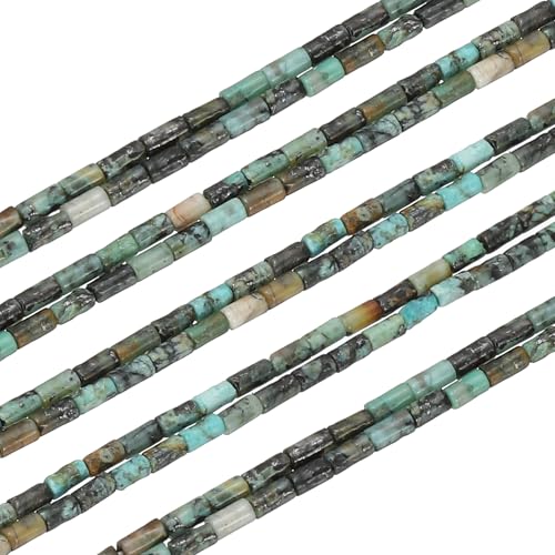 PATIKIL felsenröhrenperlen, 2 Stück Zylinderlose Perlen Achatröhre, 2 x 4 mm Perlen für Armband, Halskette Design, Türkis von PATIKIL