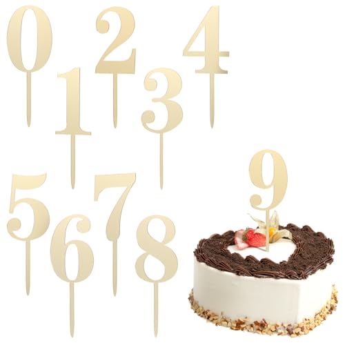 PATKAW 20 Stück „Happy Birthday“-Kuchenaufsatz Aus Acryl Mit Zahlen Von 0–9 Diy-Cupcake-Aufsatz Für Geburtstagsfeier Hochzeitstag von PATKAW