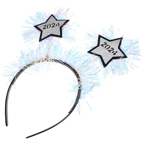 PATKAW 3 Stk neues jahr stirnband Frohes neues Jahr Lametta-Stirnband glitzer stirnband Geschenk Haargummi 2024 Stirnband für Party Haarband für die Neujahrsparty Pop von PATKAW