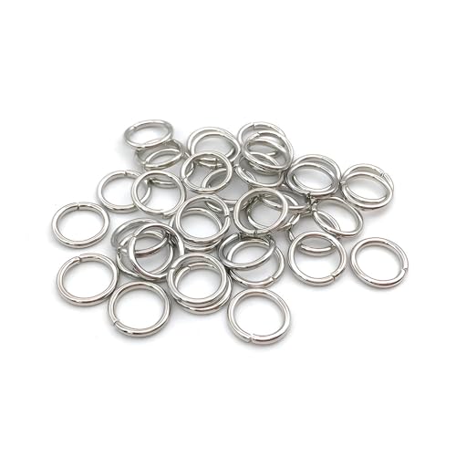 100 Stück 8 mm Kleine Schlüsselring Edelstahl, Spaltringe Silber Sprungringe, Mini Klein Schlüsselringe,O-Ring-Verbinder Schlüsselanhängerringe,Für Halsketten Armband von PATRICKWHITE