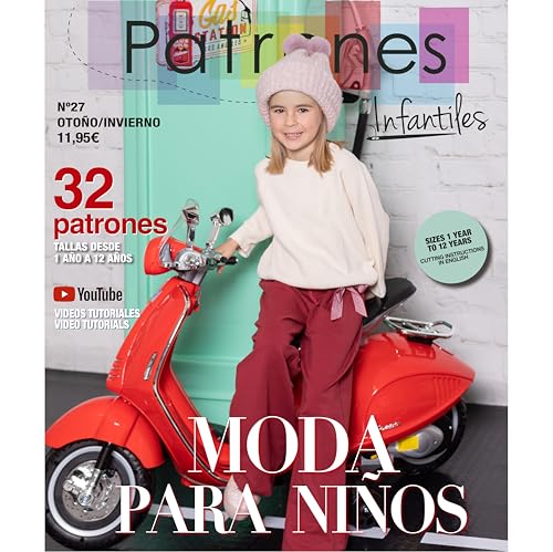 Magazin für Kinder, Nr. 27, Herbst- und Wintermode, Kinder-Nähmuster, 32 Muster, Mädchen, Jungen, Größen 1 bis 12 Jahre, mit Schritt-für-Schritt-Video-Tutorials (Youtube) von PATRONESMUJER
