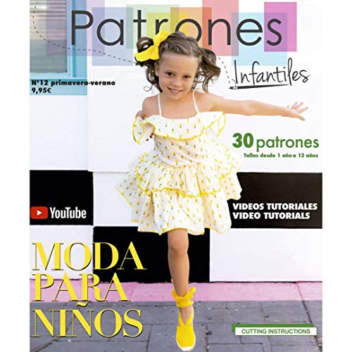 PATRONESMUJER - Schnittmuster Nr. 12 für Kinder, 30 Muster für Frühling und Sommer, Mädchen und Jungen, mit Schritt-für-Schritt-Video-Anleitung (YouTube), Größe 1-12 Jahre von PATRONESMUJER