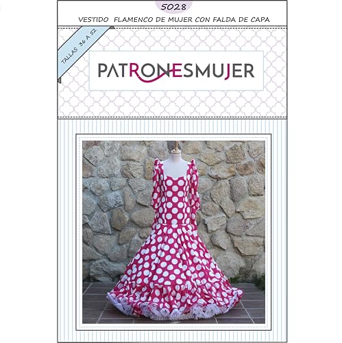 Schnittmuster Flamingo-Kleid für Damen mit Umhangrock, Anleitung zum Selbermachen, Video-Tutorial, um Ihnen zu helfen, es zu verwirklichen, Größe 36-52, mehrfarbiges Muster auf Papier. Schnittmuster Flamingo-Kleid für Damen mit Umhangrock, Anleitung zum Selbermachen, Video-Tutorial, um Ihnen zu helfen, es zu verwirklichen, Größe 36-52, mehrfarbiges Muster auf Papier. von PATRONESMUJER