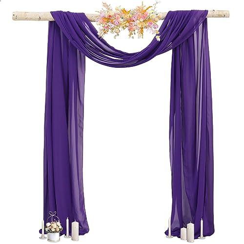 PATYDEST 6 m Hochzeitsbogen Drapierstoff lila durchsichtige Vorhänge Chiffon Vorhänge für Hintergrund 1 Panel Pflaume Vorhang Stoff für Empfang Deckenvorhänge für Hochzeitszeremonie Party Bogen Stoff von PATYDEST