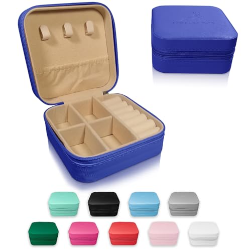 PAVELS Schmuckkästchen Schmuckaufbewahrung für Frauen Teenager Reisen Urlaub kleine Ringtasche Schmuckschachtel für unterwegs Schmuckschatulle Organizer mini Schmucketui 10x10x5cm(Royal) von PAVELS