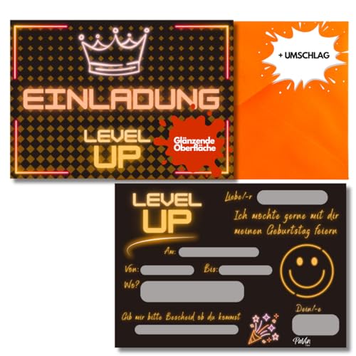 Paper 10x Neon Einladungskarten für Jungen und Mädchen – Ideal für Kindergeburtstagsfeiern | Leuchtende Geburtstagseinladungen für jedes Alter | Kreative Party Einladungen Paper 10x Neon Einladungskarten für Jungen und Mädchen – Ideal für Kindergeburtstagsfeiern | Leuchtende Geburtstagseinladungen für jedes Alter | Kreative Party Einladungen von PAVIN