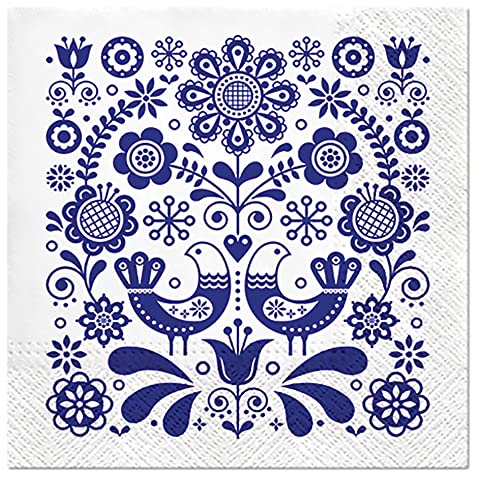 Oster-Servietten, 3-lagig, Seidenpapier, Deko-Servietten für Decoupage, 33 cm x 33 cm, 20 Stück (Folk-Stempel) von PAW Decor Collection