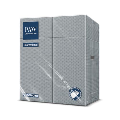 PAW - Besteckservietten aus Softpoint (32 x 38 cm 1/8 Bestecktasche) | 50 Stück | Perfekt für Pubs, Hotels oder Cafés | Serviettentaschen für Besteck | Grau von PAW Decor Collection