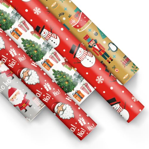 PAW - Geschenkpapier 200x70cm - 5 Rollen | Mix aus 5 Motiven | Elegante Papierrolle für Weihnachten, Wintergeschenke, Geschenke, Geburtstage - Weihnachtsdekoration PAW - Geschenkpapier 200x70cm - 5 Rollen | Mix aus 5 Motiven | Elegante Papierrolle für Weihnachten, Wintergeschenke, Geschenke, Geburtstage - Weihnachtsdekoration von PAW Decor Collection