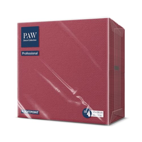 PAW - Soft Point Servietten (38 x 38 cm) | 50 Stück Gastroservietten | Weich und robust | Ideal für den täglichen Gebrauch, Kneipen und Cafés | Einfarbig Kastanienbraun von PAW Decor Collection