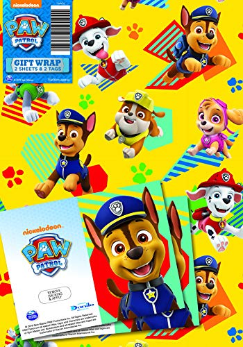 Paw Patrol Offizielles Geschenkpapier, 2 Bögen, 2 Etiketten, Geschenkpapier für Geschenke, Climate Pledge Friendly, offiziell lizenzierte Geschenkpapier Paw Patrol Offizielles Geschenkpapier, 2 Bögen, 2 Etiketten, Geschenkpapier für Geschenke, Climate Pledge Friendly, offiziell lizenzierte Geschenkpapier von PAW PATROL