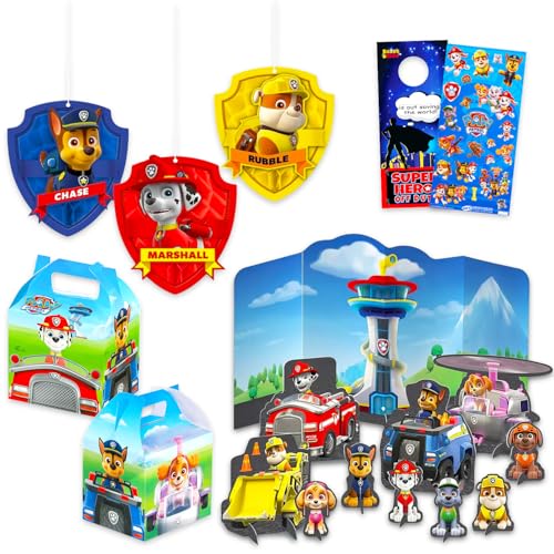 Paw Patrol Themenparty-Dekorationsset – Set mit Tafelaufsatz, Hängedekoration und Leckerli-Boxen plus Aufklebern | Paw Patrol Geburtstagsparty-Zubehör-Set Paw Patrol Themenparty-Dekorationsset – Set mit Tafelaufsatz, Hängedekoration und Leckerli-Boxen plus Aufklebern | Paw Patrol Geburtstagsparty-Zubehör-Set von PAW PATROL