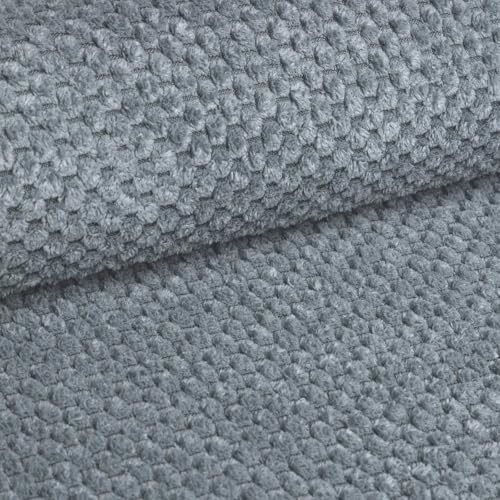 PAW TEXTIL – Onega Polsterstoff Meterware 146 cm – Weicher Samtstoff wasserabweisend & tierfreundlich – Möbelstoff für Sofa, Sessel & Wandpaneele – Stoff zum Nähen - Grau von PAW TEXTIL