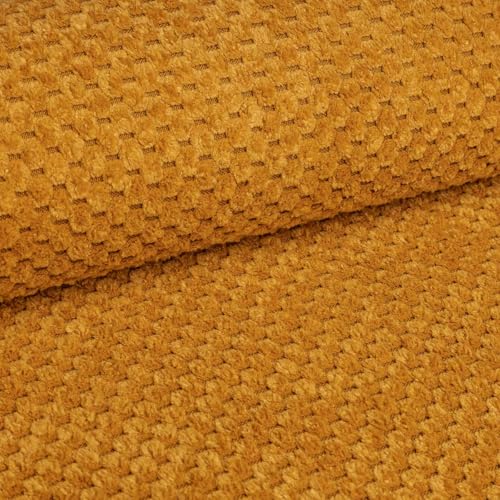 PAW TEXTIL – Onega Polsterstoff Meterware 146 cm – Weicher Samtstoff wasserabweisend & tierfreundlich – Möbelstoff für Sofa, Sessel & Wandpaneele – Stoff zum Nähen - Karamell von PAW TEXTIL