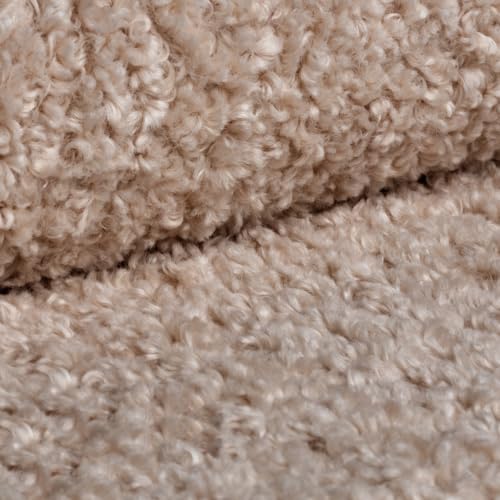 PAW TEXTIL – Polsterstoff Meterware Rolf 140 cm – Bouclé 560 g/m² – 35.000 Zyklen – UV-beständig & schwer entflammbar – Möbelstoff mit Struktur – Stoff Zum Nahen- Beige von PAW TEXTIL