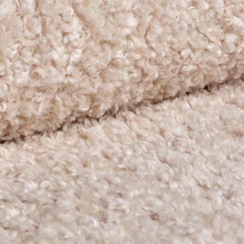 PAW TEXTIL – Polsterstoff Meterware Rolf 140 cm – Bouclé 560 g/m² – 35.000 Zyklen – UV-beständig & schwer entflammbar – Möbelstoff mit Struktur – Stoff Zum Nahen- Creme von PAW TEXTIL