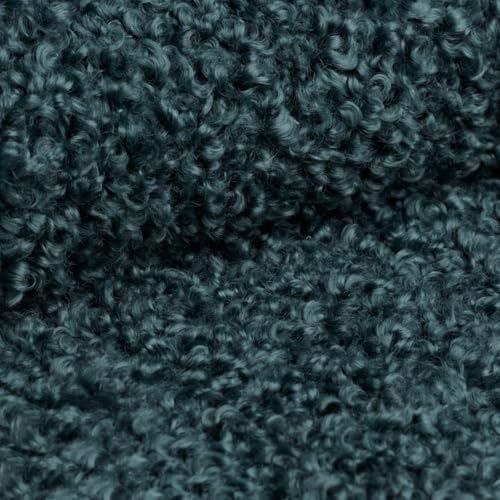 PAW TEXTIL – Polsterstoff Meterware Rolf 140 cm – Bouclé 560 g/m² – 35.000 Zyklen – UV-beständig & schwer entflammbar – Möbelstoff mit Struktur – Stoff Zum Nahen- Dunkles Türkis von PAW TEXTIL