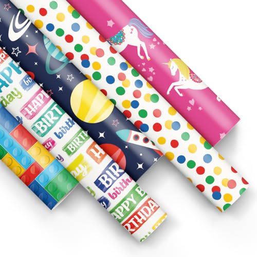 PAW - Geschenkpapier 200x70cm - 50 Rollen | Mix aus 5 Motiven | Fröhlich Papierrolle für Geburtstage, Hochzeiten, Babypartys, Partys und Geschenke - Farbenfrohe Muster PAW - Geschenkpapier 200x70cm - 50 Rollen | Mix aus 5 Motiven | Fröhlich Papierrolle für Geburtstage, Hochzeiten, Babypartys, Partys und Geschenke - Farbenfrohe Muster von PAW Decor Collection