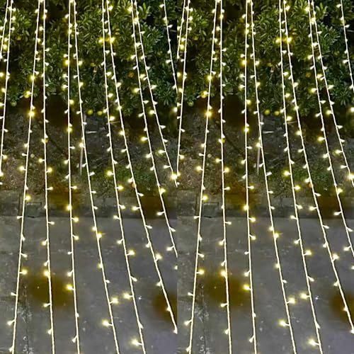Led Lichterkette Außen und Innen, 30M 300 LED Lichterkette mit 8 Leuchtmodis, mit Stecker Lichterkette IP44 Wasserdich für Party Deko Weihnachten, Party Hochzeit,Spannung 31V, Warmweiß von PAWARSO
