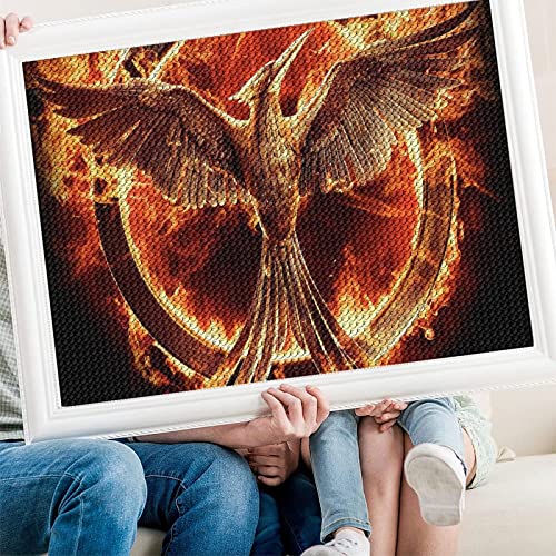 Full Round Drill 5D DIY Die Tribute von Panem Vogel Feuer Diamant Malerei Kreuzstich 3D Stickerei Kits Home Decor（Runder Diamant40x50cm） von PAWCA