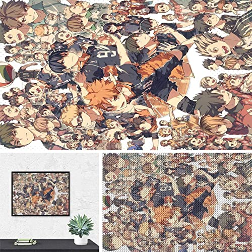 PAWCA 5D DIY Diamond Painting,Anime Haikyuu,Stickerei Kreuzstich Vollquadratisch Rund Strass Diamant Mosaik Home Decor(round drill)-30x40cm von PAWCA