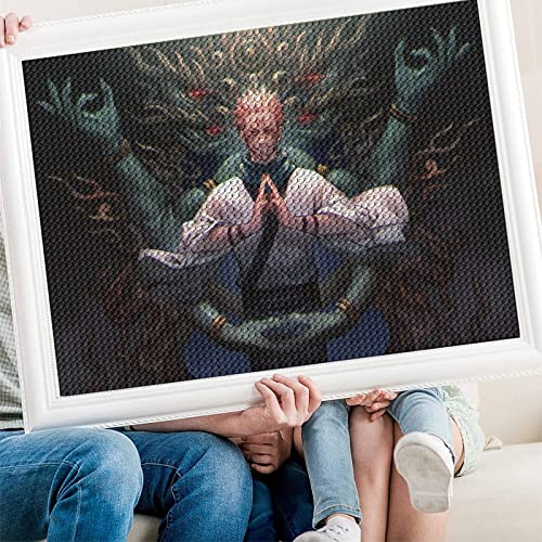 PAWCA 5D DIY Diamond Painting,Anime Jujutsu Kaisen Sukuna,Crystal Strass Cross Stitch Kit, Mosaik-Handwerk für die Heimdekoration(round drill)-30x40cm von PAWCA