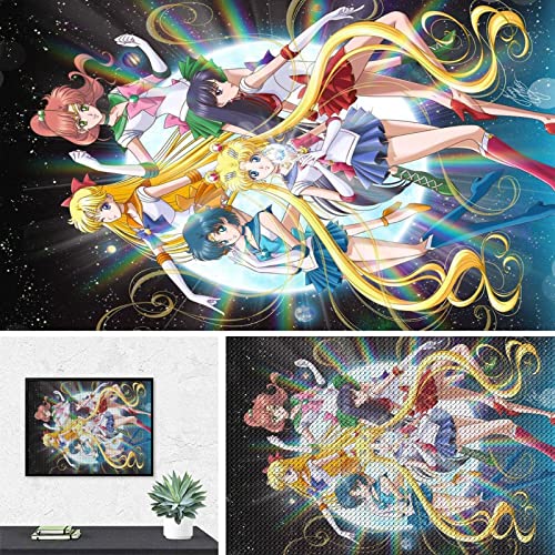 PAWCA 5D DIY Diamond Painting,Anime Sailor Moon, Diamond Painting Stickerei Kit Diamond Cross Stitch Full Diamond Mosaik Home Decor-40x50cm von PAWCA
