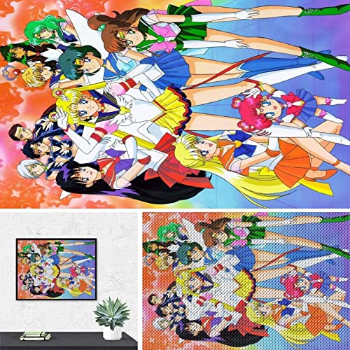 PAWCA 5D DIY Diamond Painting,Anime Sailor Moon,Stickerei Kreuzstich Mosaik Home Decor-50x60cm von PAWCA