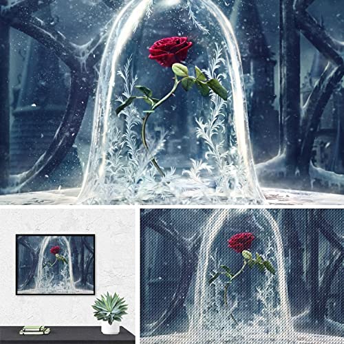 PAWCA 5D DIY Diamond Painting,Film Die Schöne und das Biest, Diamond Painting Stickerei Kit Diamond Cross Stitch Full Diamond Mosaik Home Decor-40x50cm von PAWCA