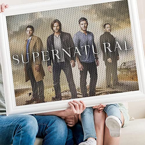 PAWCA 5D DIY Filmplakat Supernatural Diamond Painting, Kristall Strass Kreuzstich Kit, Mosaic Crafts Home Decoration（Runder Diamant40x50cm） von PAWCA
