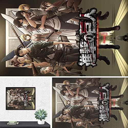 PAWCA 5D Diamond Painting,Anime Attack On Titan,DIY Mosaik Kreuzstich Diamant Malerei Set Handwerk Geschenk Wohnkultur-50x60cm PAWCA 5D Diamond Painting,Anime Attack On Titan,DIY Mosaik Kreuzstich Diamant Malerei Set Handwerk Geschenk Wohnkultur-50x60cm von PAWCA