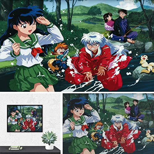 PAWCA 5D Diamond Painting,Anime InuYasha,DIY Mosaik Kreuzstich Diamant Malerei Set Handwerk Geschenk Wohnkultur-30x40cm von PAWCA