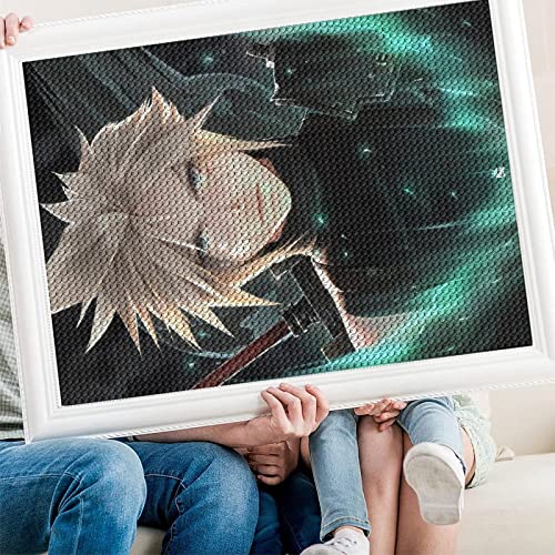 PAWCA 5D Diamond Painting Stickset, Final Fantasy Cartoon-Charakter runder Diamant-Kreuzstich, Mosaik Handwerk dekorative Malerei（Runder Diamant50x50cm） von PAWCA