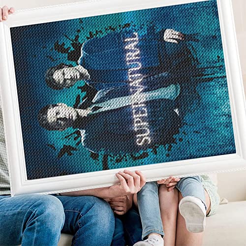 PAWCA 5d Diamond Painting Nummerierungskit, TV-Serie Supernatural, Full Diamond Stickerei Kreuzstich Bildzubehör Art Craft Wandaufkleber Dekoration（Runder Diamant40x50cm） von PAWCA