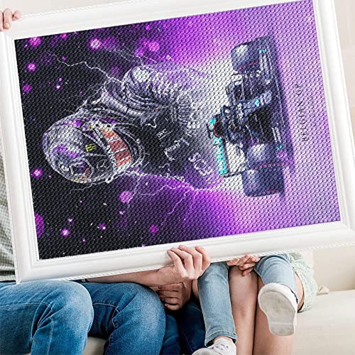 PAWCA Lewis Hamilton Lila Helm,5D Diamond Painting Kit Full Drill Diamond Art Crystal Art Kits für Erwachsene Kinder(round drill)-30x40cm von PAWCA