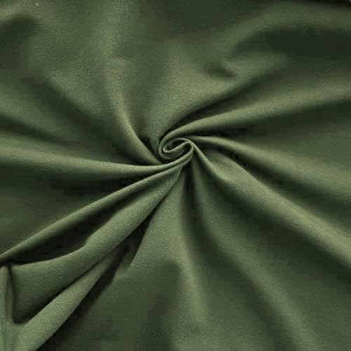 PAWOTEX French Terry Meterware Sweatstoff Uni Sweatshirt Baumwollstoff Stoffe Zum Nähen Sweatshirtstoff einfarbig Kinder Sweatstoff Meterware 170x0,5 m 280g Farbe: Olive von PAWOTEX FABRYKA DZIANIN
