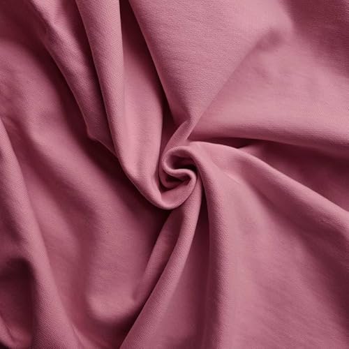 PAWOTEX French Terry Meterware Sweatstoff Uni Sweatshirt Baumwollstoff Stoffe Zum Nähen Sweatshirtstoff einfarbig Kinder Sweatstoff Meterware 170x0,5 m 280g Farbe: Rosa von PAWOTEX FABRYKA DZIANIN