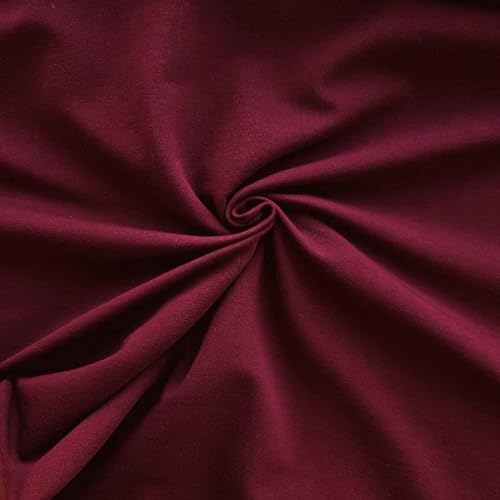 PAWOTEX French Terry Meterware Sweatstoff Uni Sweatshirt Baumwollstoff Stoffe Zum Nähen Sweatshirtstoff einfarbig Kinder Sweatstoff Meterware 170x0,5 m 280g Farbe: Rotwein von PAWOTEX FABRYKA DZIANIN