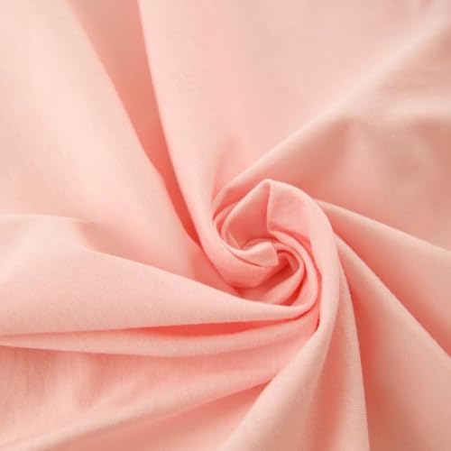 PAWOTEX French Terry Meterware Uni Sweatshirt Baumwollstoff Meterware Stoffe Zum Nähen Sweatshirtstoff Meterware einfarbig Kinder Sweatstoff Meterware 170x0,5 m 280g Farbe: Strawberry Cream von PAWOTEX FABRYKA DZIANIN